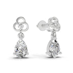 1.22 Ct Pear Shape Dangle Diamond Earrings | 14K Rose Gold