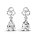1.22 Ct Pear Shape Dangle Diamond Earrings | 14K Rose Gold