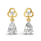 1.22 Ct Pear Shape Dangle Diamond Earrings | 14K Rose Gold