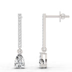 1.11 Ct Pear Shape Dangle Diamond Earrings | 14K Rose Gold