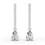 1.11 Ct Pear Shape Dangle Diamond Earrings | 14K Rose Gold