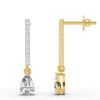 1.11 Ct Pear Shape Dangle Diamond Earrings | 14K Rose Gold