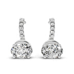 1.13 Ct Oval Shape Dangle Diamond Earrings | 14K Rose Gold