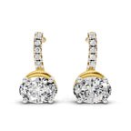 1.13 Ct Oval Shape Dangle Diamond Earrings | 14K Rose Gold