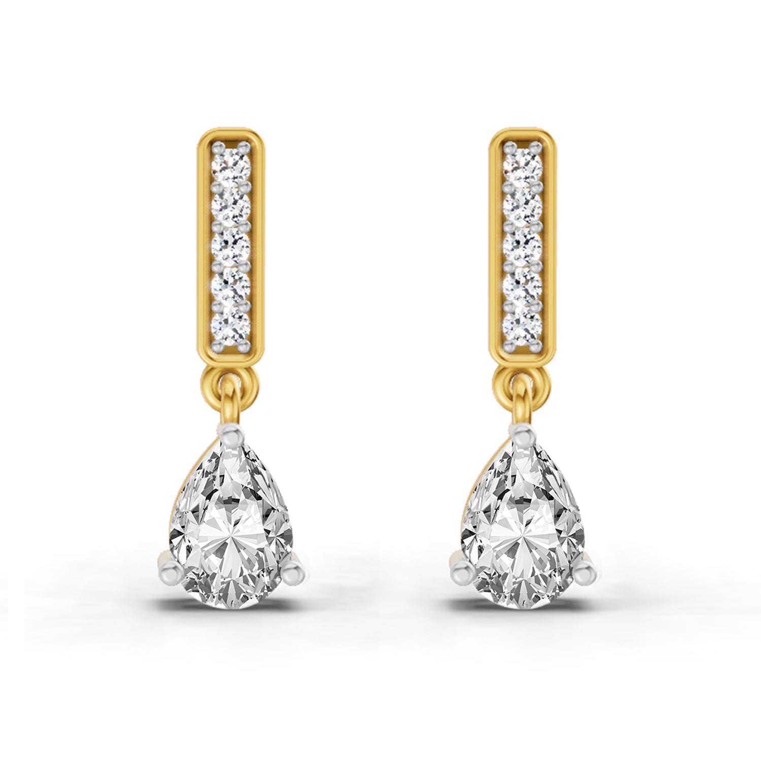 1.3 Ct Pear Drop Earrings | 14K Yellow Gold