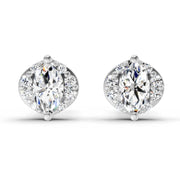 0.36 Ct Marquise Shape Diamond Stud Earrings | 14K White Gold