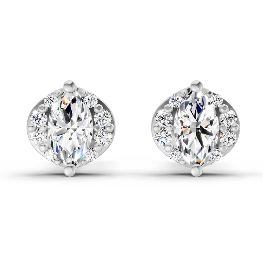 0.36 Ct Marquise Shape Diamond Stud Earrings | 14K Rose Gold