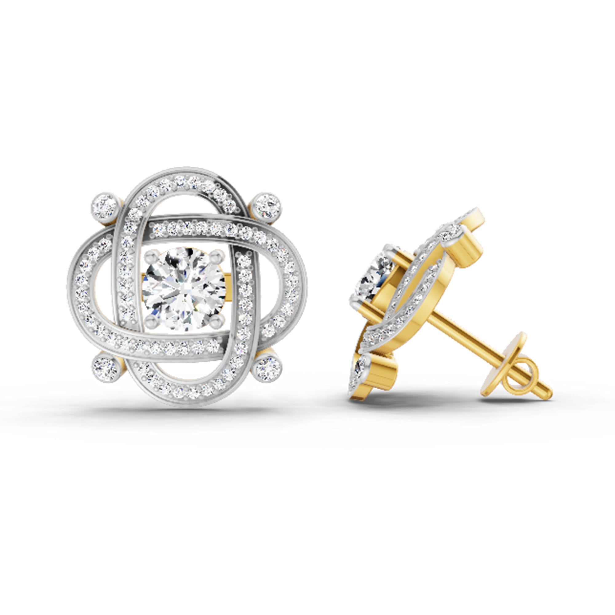 1.31 Ct Round Fashion Earrings | 14K Yellow Gold