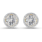 2.05 Ct Oval Shape Cluster Diamond Earrings | 14K Rose Gold
