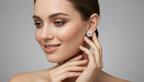 0.45 Ct Baguette Shape Cluster Diamond Earrings | 14K Rose Gold