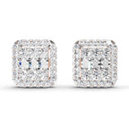 0.45 Ct Baguette Shape Cluster Diamond Earrings | 14K Rose Gold