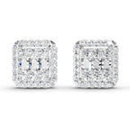 0.45 Ct Baguette Shape Cluster Diamond Earrings | 14K Rose Gold