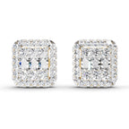 0.45 Ct Baguette Shape Cluster Diamond Earrings | 14K Rose Gold