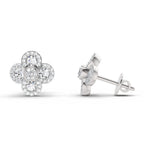 0.79 Ct Round Shape Cluster Diamond Earrings | 14K Rose Gold