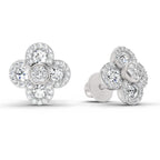 0.79 Ct Round Shape Cluster Diamond Earrings | 14K Rose Gold