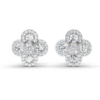 0.79 Ct Round Shape Cluster Diamond Earrings | 14K Rose Gold