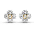 0.79 Ct Round Shape Cluster Diamond Earrings | 14K Rose Gold