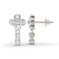 0.5 Ct Round Dangle Earrings | 14K White Gold  FG VS Quality Diamonds