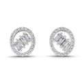 0.47 Ct Round Shape Cluster Diamond Earrings | 14K White Gold