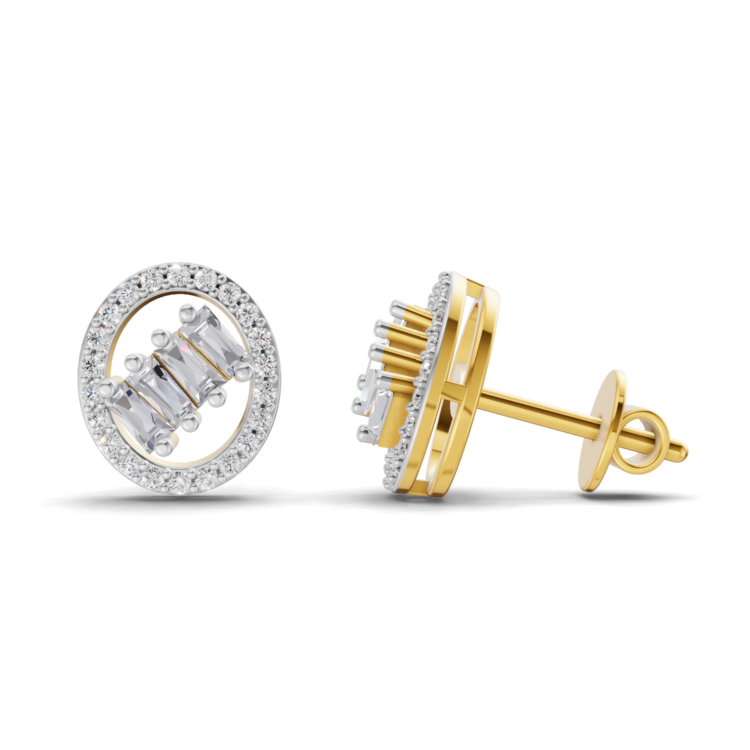 0.47 Ct Round Shape Cluster Diamond Earrings | 14K Rose Gold