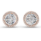 0.79 Ct Marquise Shape Cluster Diamond Earrings | 14K Rose Gold
