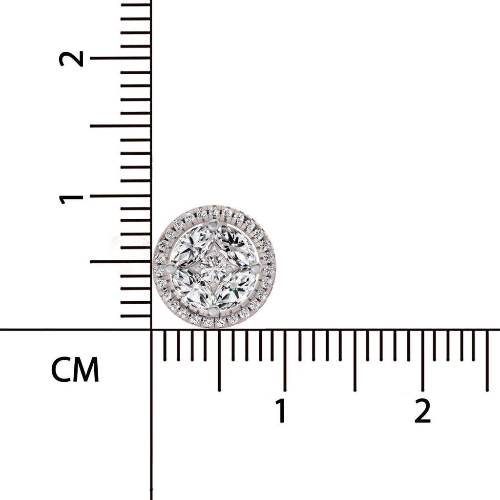 0.79 Ct Marquise Shape Cluster Diamond Earrings | 14K Rose Gold