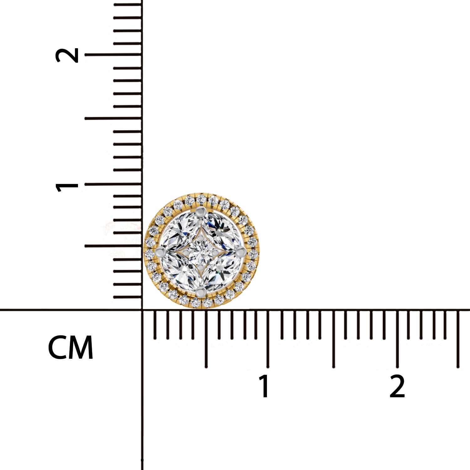 0.79 Ct Marquise Shape Cluster Diamond Earrings | 14K Rose Gold