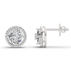 0.79 Ct Marquise Shape Cluster Diamond Earrings | 14K Rose Gold