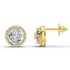 0.79 Ct Marquise Shape Cluster Diamond Earrings | 14K Rose Gold