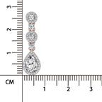 1.67 Ct Pear Shape Dangle Diamond Earrings | 14K Rose Gold