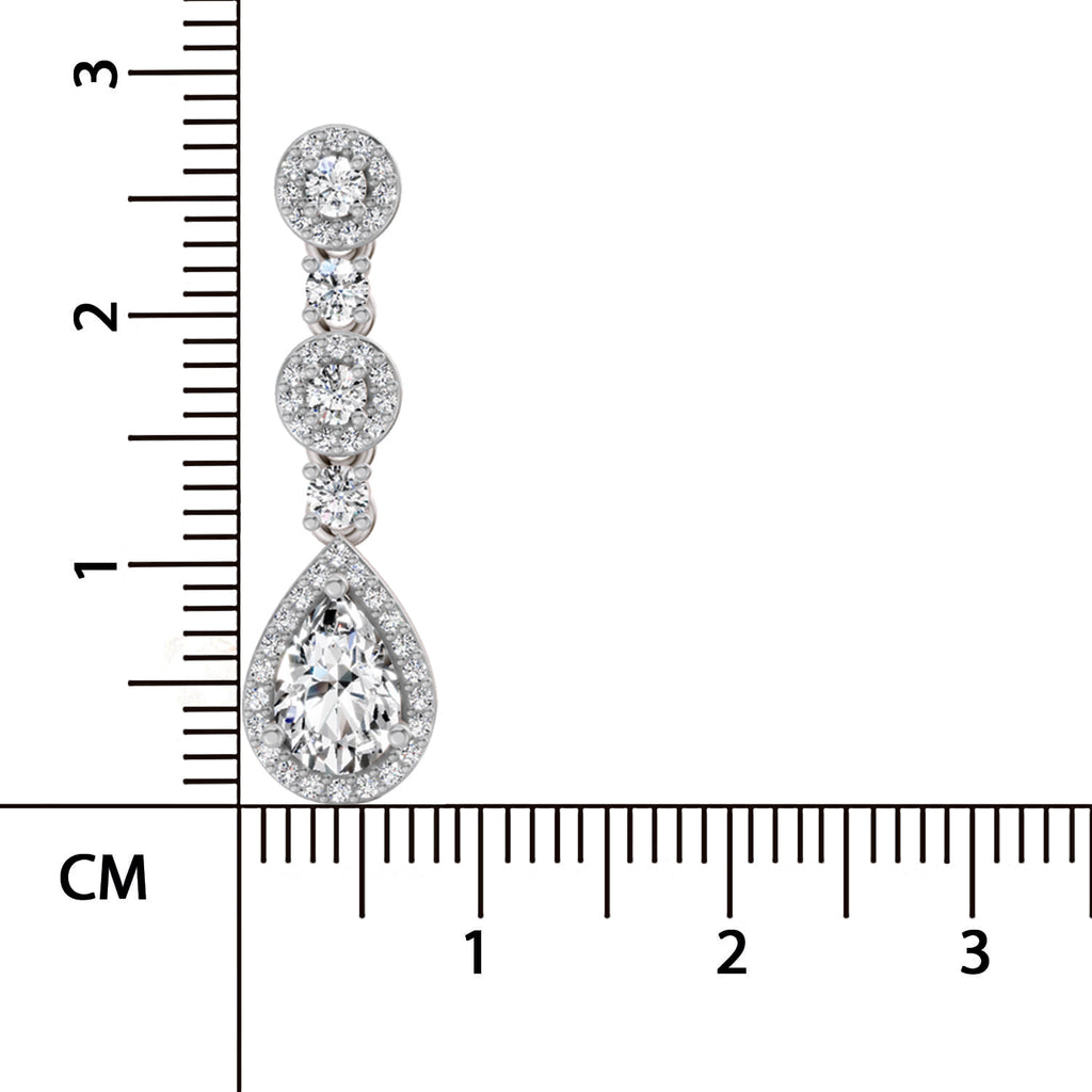 1.67 Ct Pear Shape Dangle Diamond Earrings | 14K Rose Gold