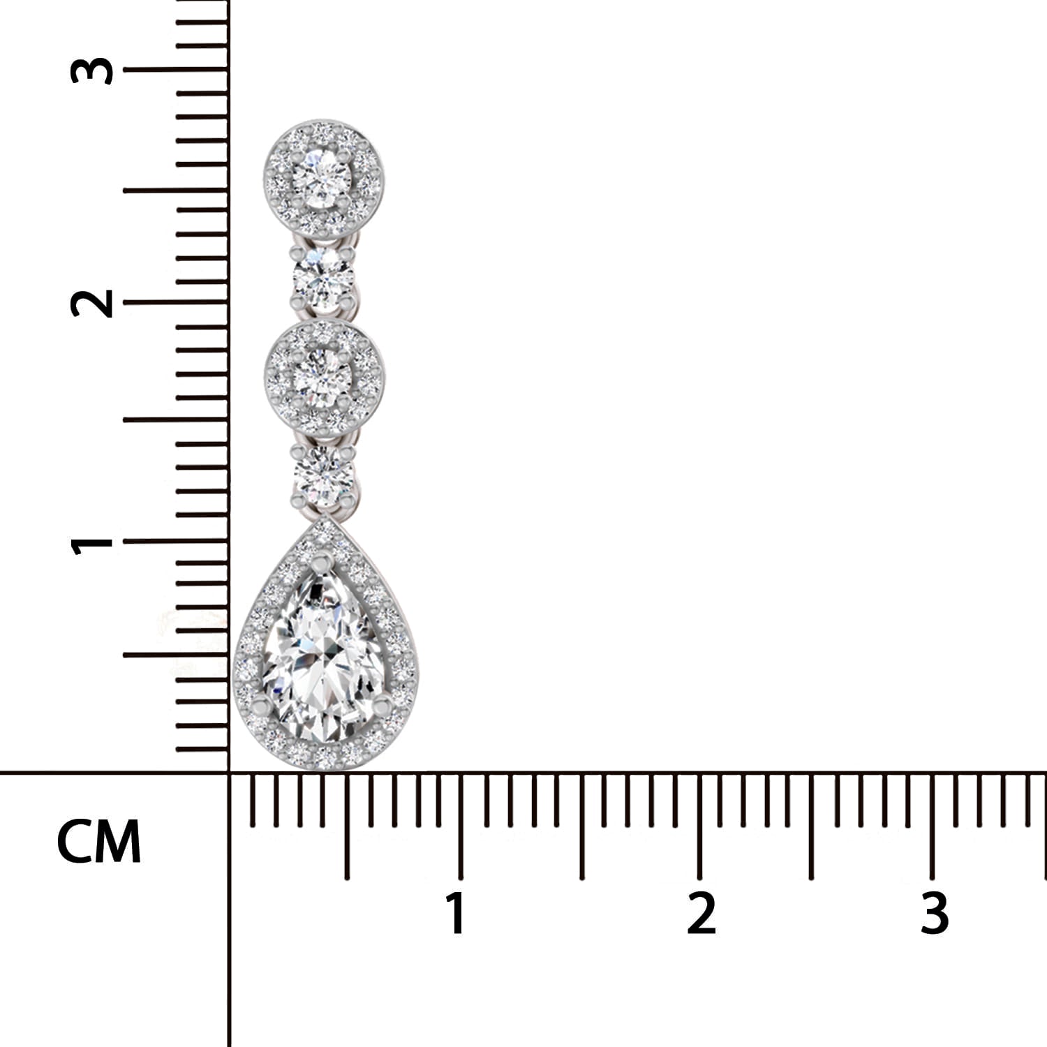 1.67 Ct Pear Shape Dangle Diamond Earrings | 14K Rose Gold