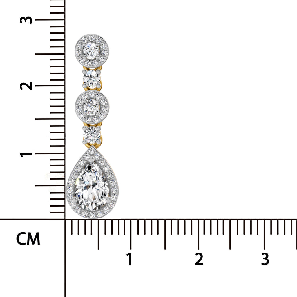 1.67 Ct Pear Shape Dangle Diamond Earrings | 14K Rose Gold