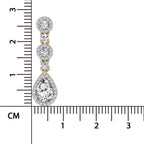 1.67 Ct Pear Shape Dangle Diamond Earrings | 14K Rose Gold