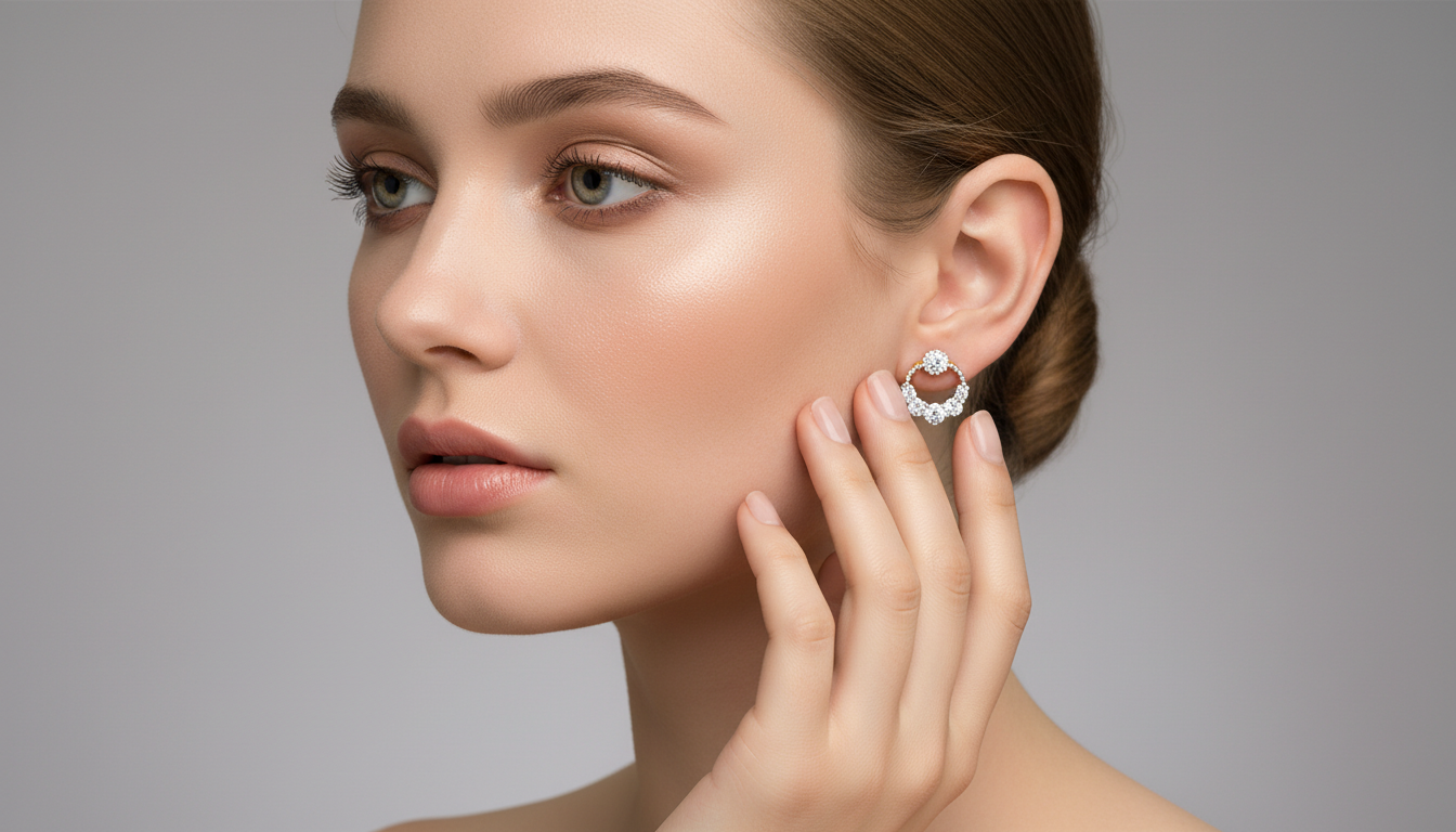 0.69 Ct Round Shape Diamond Stud Earrings | 14K Rose Gold