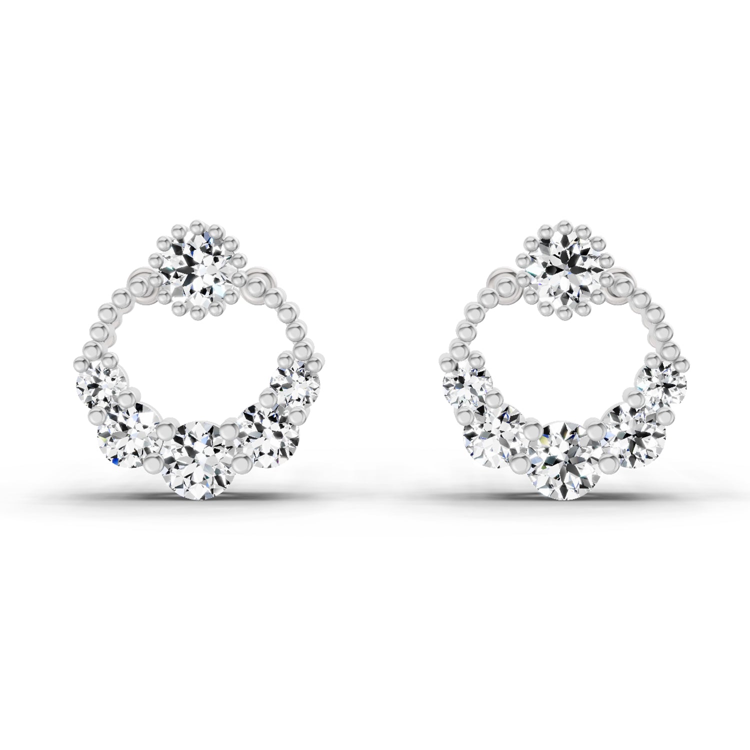 0.69 Ct Round Shape Diamond Stud Earrings | 14K Rose Gold
