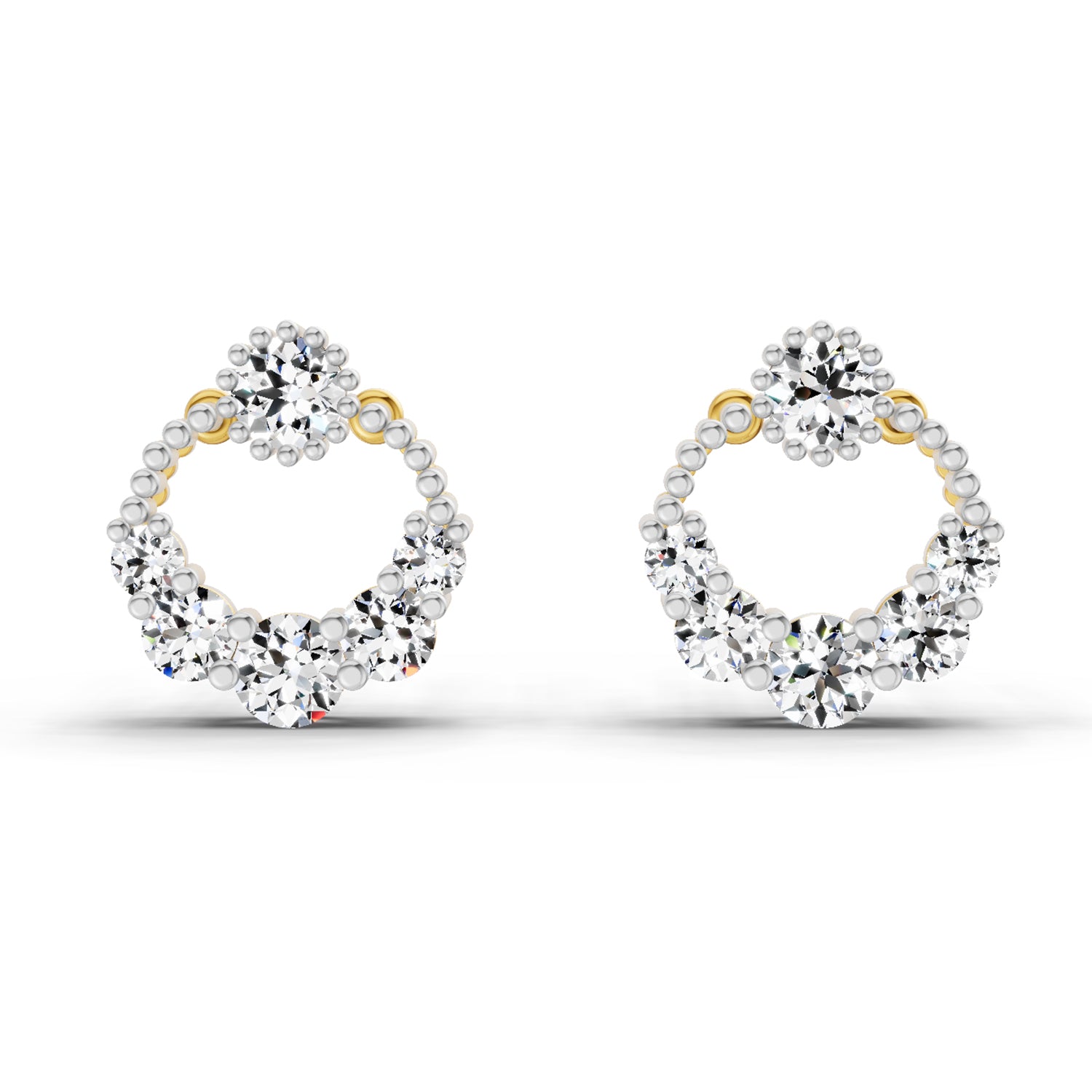 0.69 Ct Round Shape Diamond Stud Earrings | 14K Rose Gold