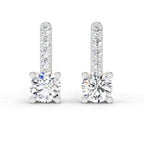 0.75 Ct Round Bar Drop Earrings |14K Rose Gold