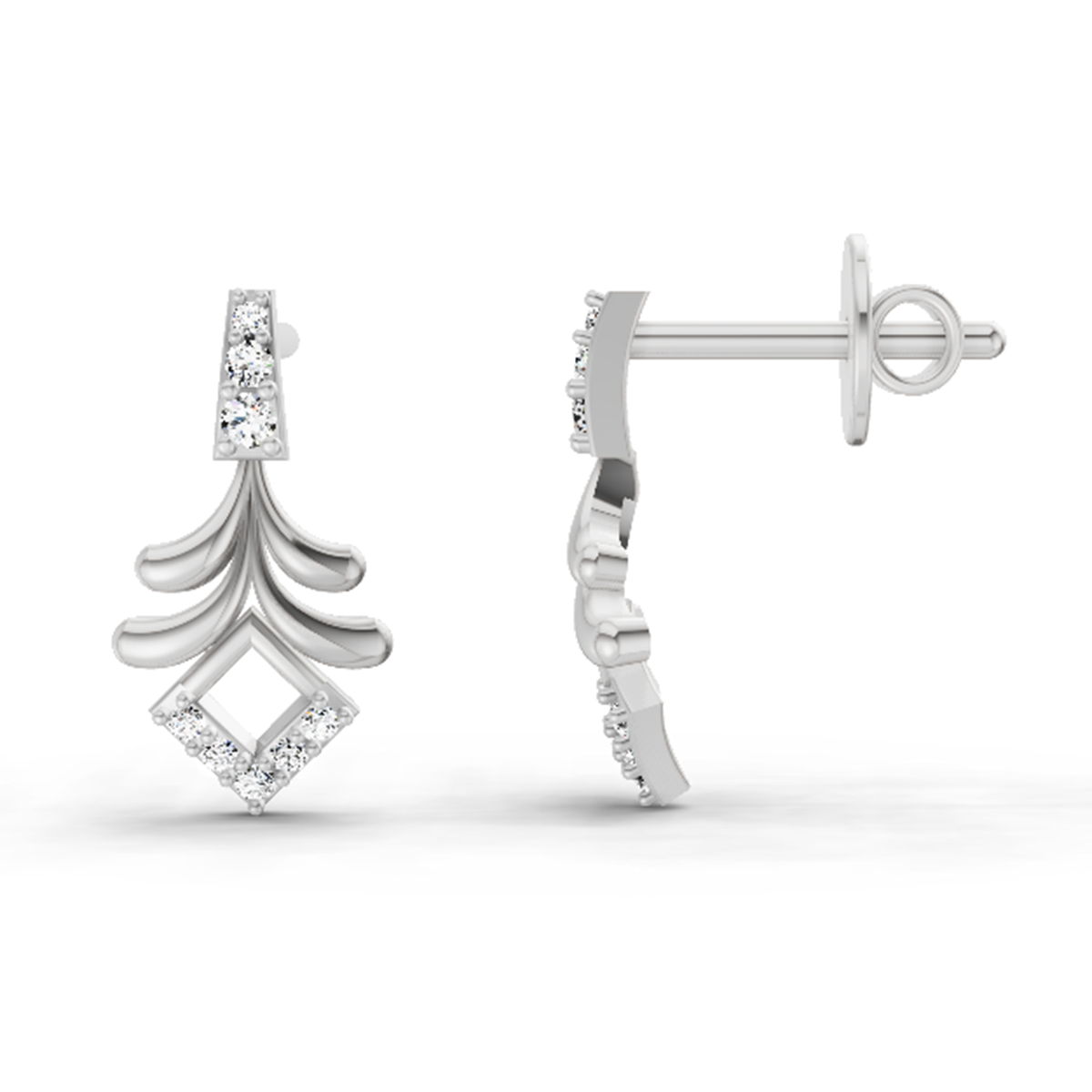 0.10 CtRound Shape Earrings | 14K Yellow Gold  FG VS Quality Diamonds