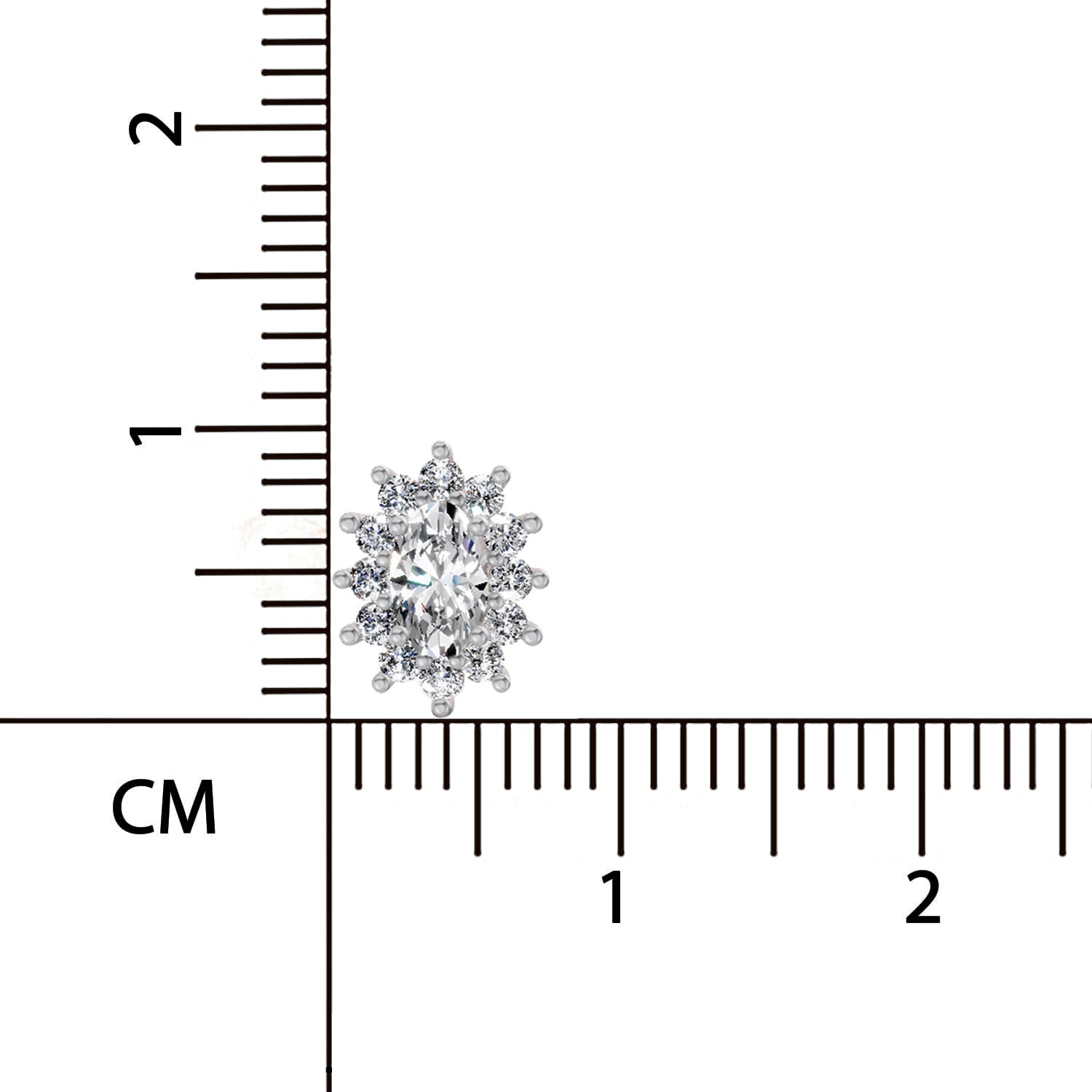 0.69 Ct Oval Halo Stud Earrings | 14K Rose Gold