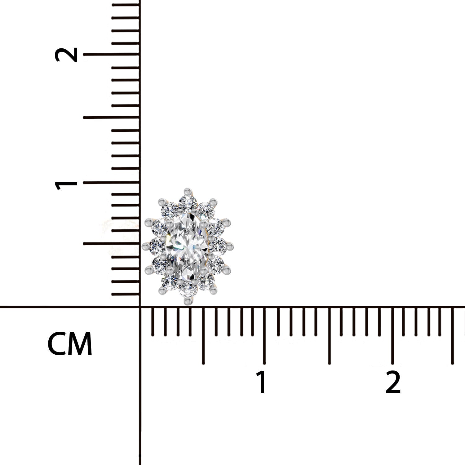 0.69 Ct Oval Halo Stud Earrings | 14K Rose Gold