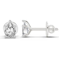 0.46 Ct  Pear Shape Solitaire Diamond Stud Earrings | 14K White Gold