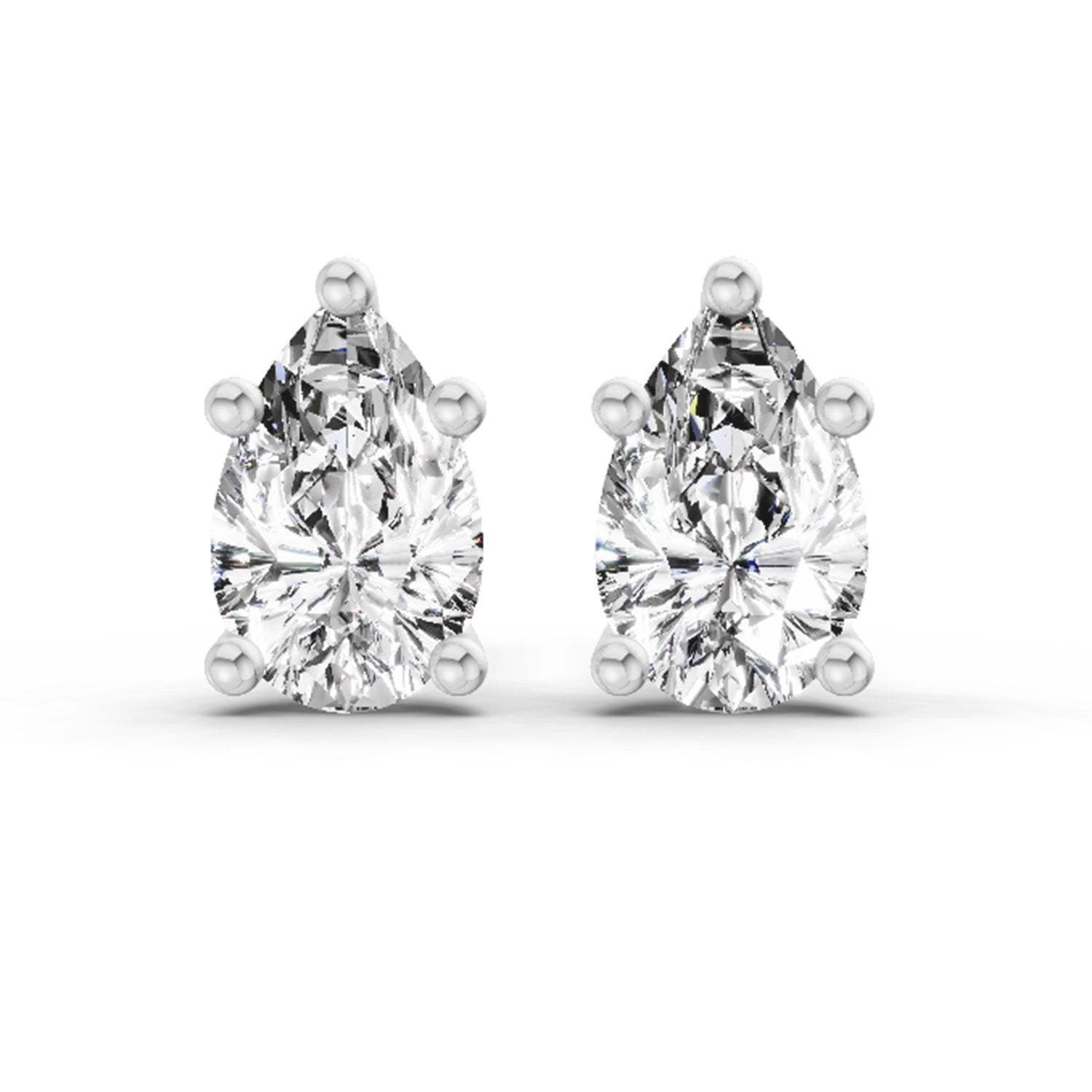 0.64 Ct Pear Stud Earrings | 14K Rose Gold