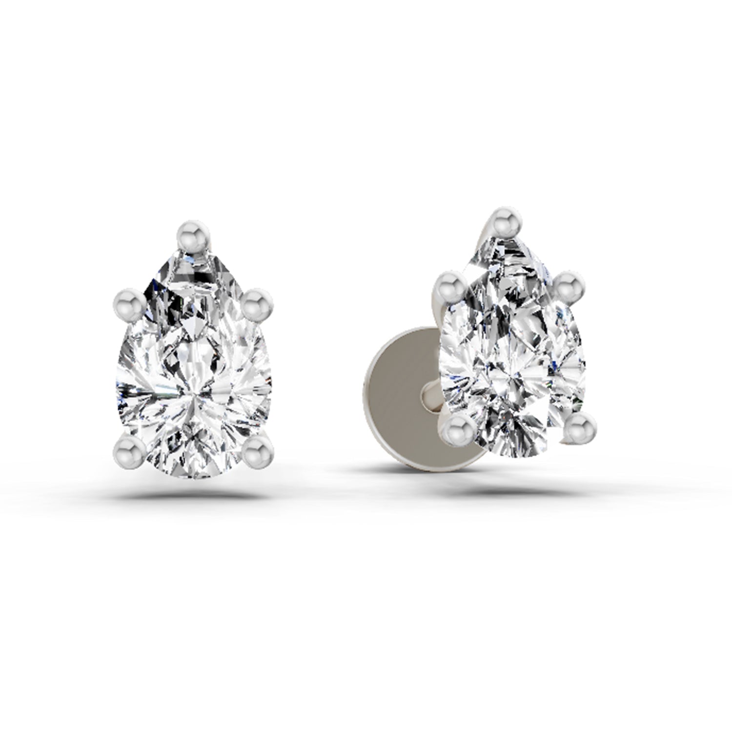 0.64 Ct Pear Stud Earrings | 14K Rose Gold