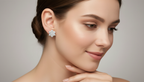 0.55 CtFloral Round Shape Earrings | 14K Rose Gold