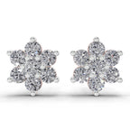 0.55 CtFloral Round Shape Earrings | 14K Rose Gold