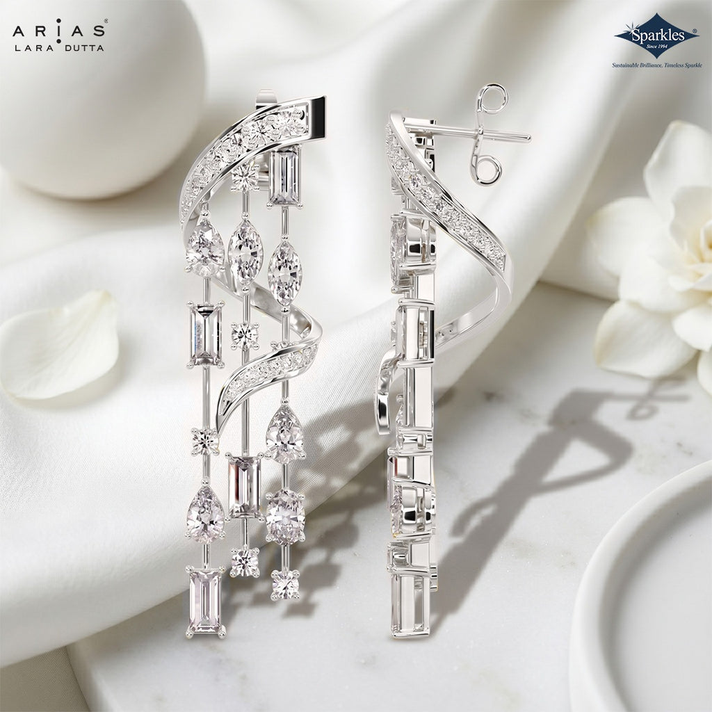 Arias by Lara Dutta Spiral Drop Earring