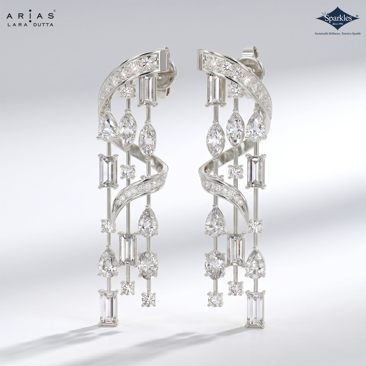 Arias by Lara Dutta Spiral Drop Earring