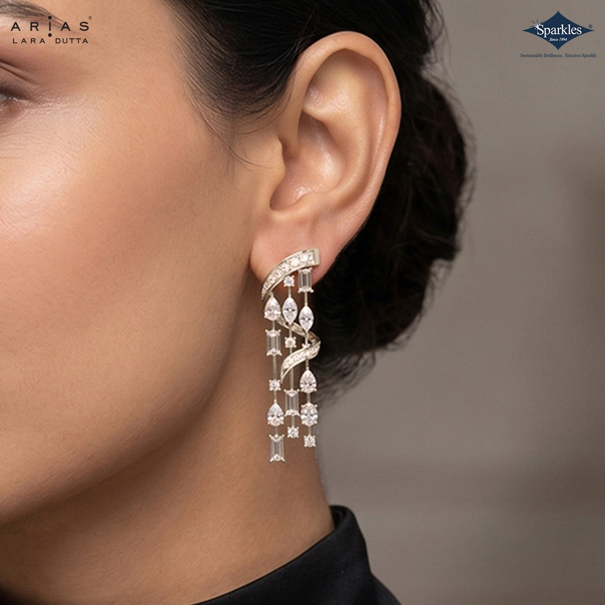 Arias by Lara Dutta Spiral Drop Earring