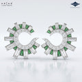 Arias by Lara Dutta Emerald & Baguette Diamond Studs